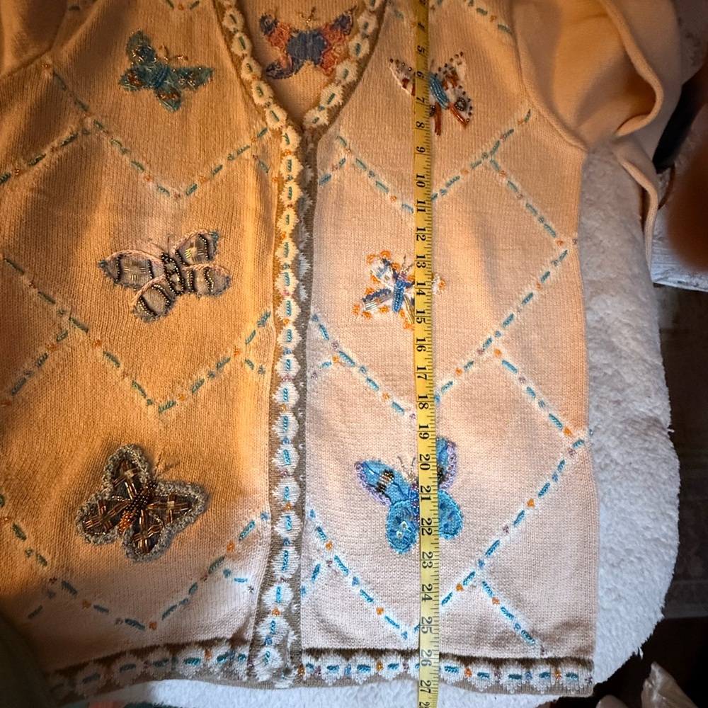 Storybook Knits Cream Cardigan with Butterfly Embroidery - Picture 14 of 14